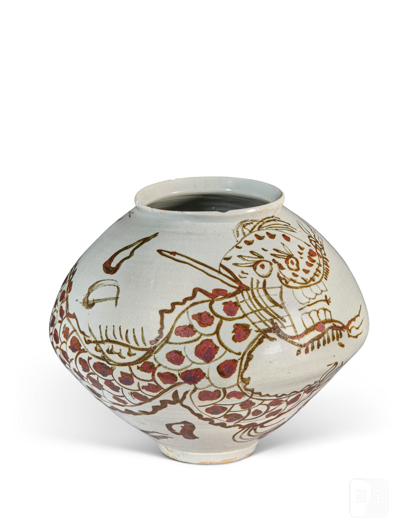 JARRE EN PORCELAINE À DÉCOR À L'OXYDE DE FER DE DRAGON  CORÉE, DYNASTIE JOSEON, XVIIE-XVIIIE SIÈCLE - 图3